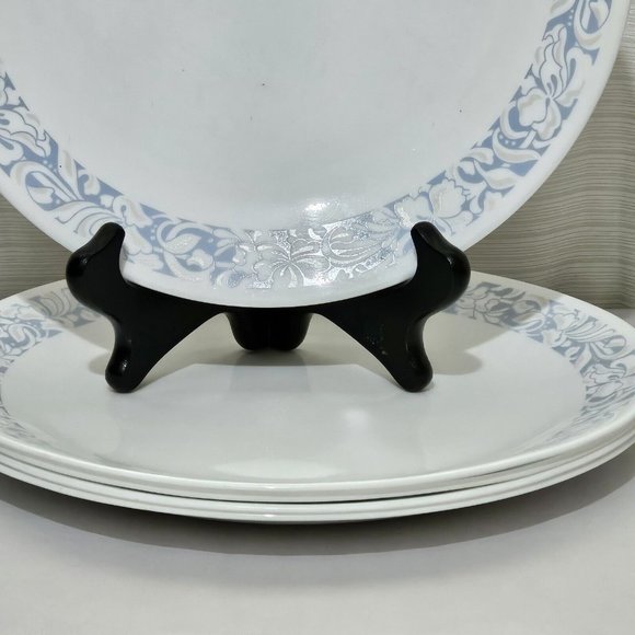 5 Corelle Sea and Sand Dinner Plates 10 1/4" light blue beige floral - Picture 4 of 9